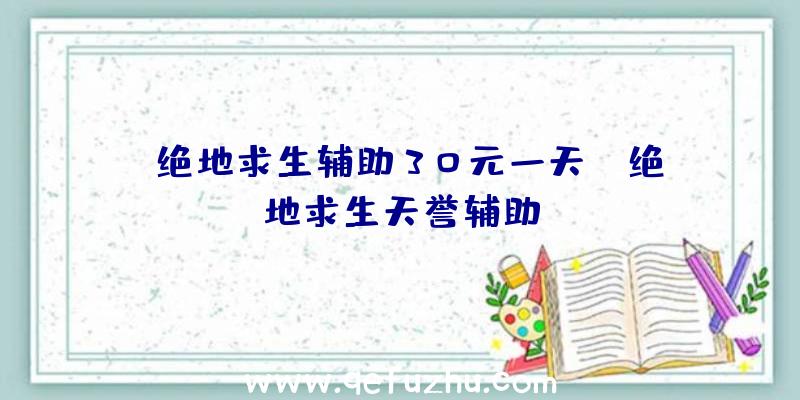 「绝地求生辅助30元一天」|绝地求生天誉辅助